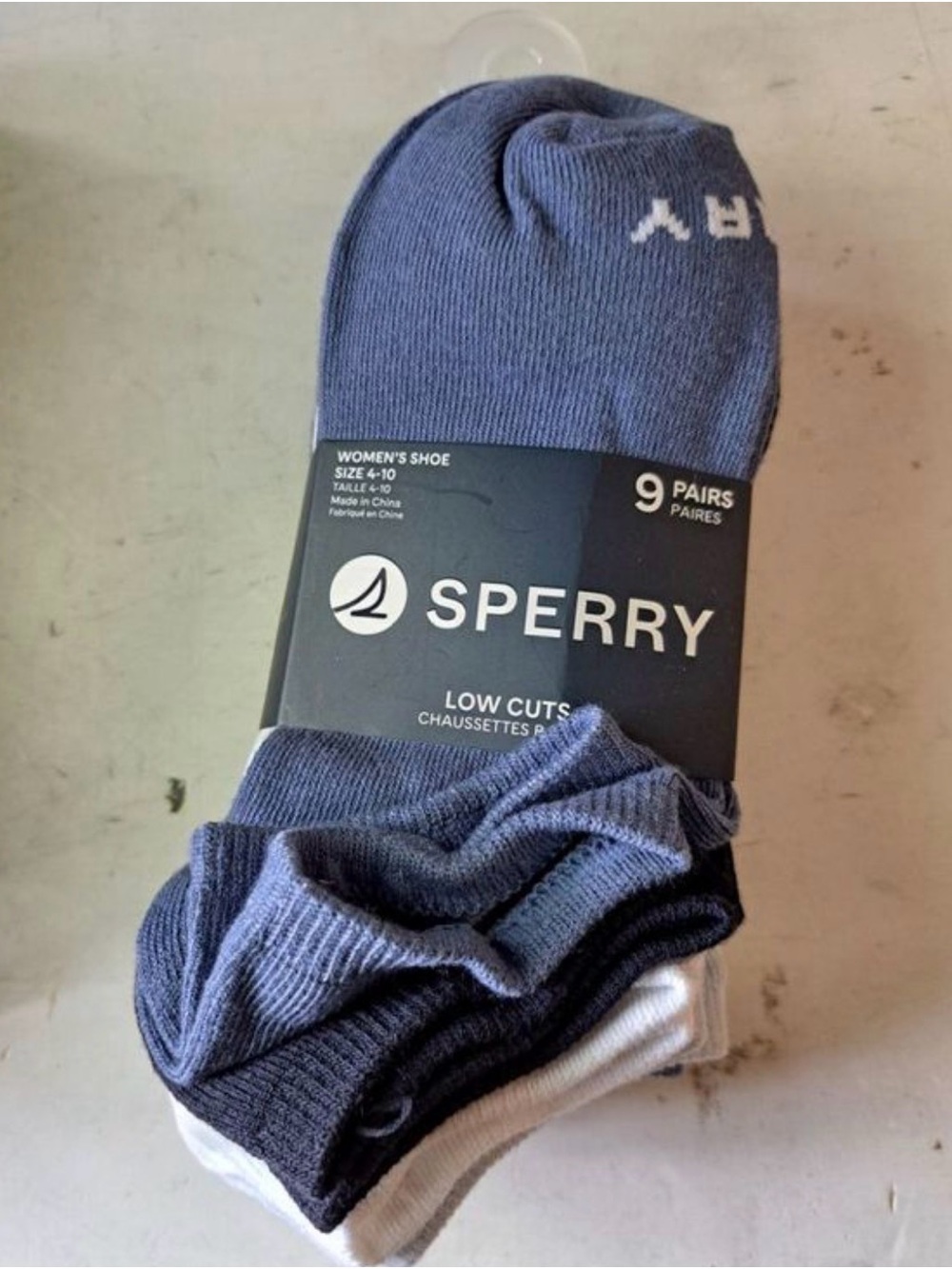 Sperry women’s Low Cut Athletic Socks - Navy, Gray, White - 9 Pack NWT SZ: 4-10